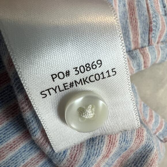 Faherty Shirt Mens XXL Blue Red Striped Movement Polo Stretch Performance Preppy - Picture 8 of 10